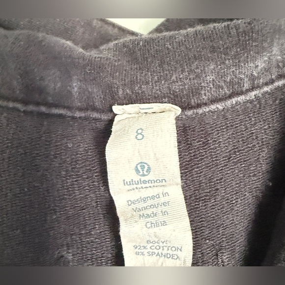 Lululemon Voyage Full Zip Hoodie Black Stretch French Terry ( two tone material) - Picture 5 of 6